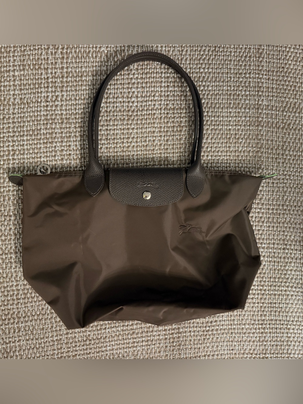 Longchamp Brown Nylon Tote with Leather Trim - Picture 6 of 7